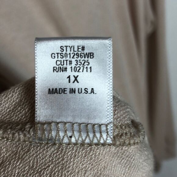 Gibson lace, blush hi/low hem top, 1X - Picture 6 of 7